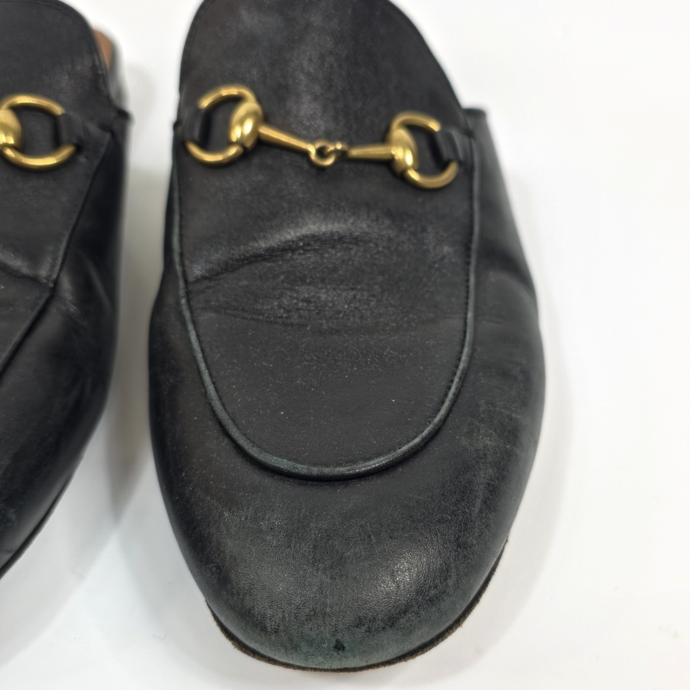 Gucci Princetown Mules Horsebit Black Leather Slipper EU 38.5 US 8 - Picture 5 of 16